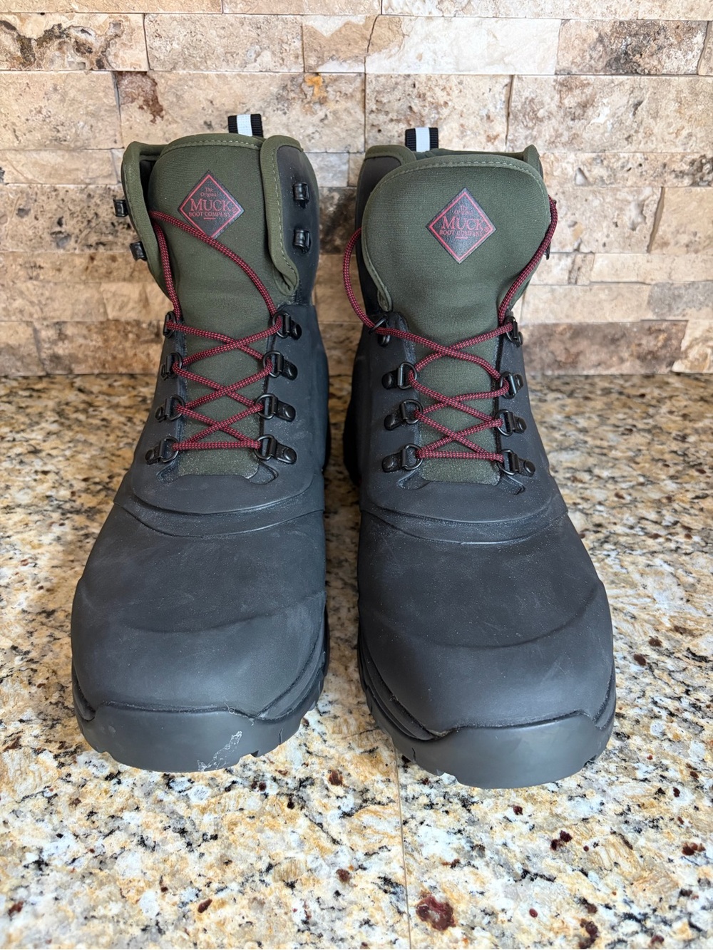 Muck Boot Company Men’s Waterproof Black and Olive Cold-Weather Boots